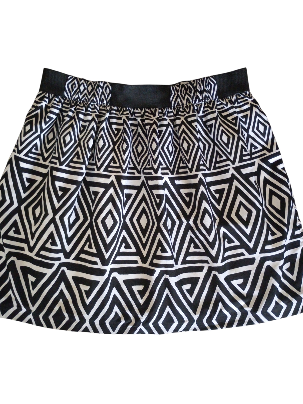 White House Black Market Black and White Geometric Skirt